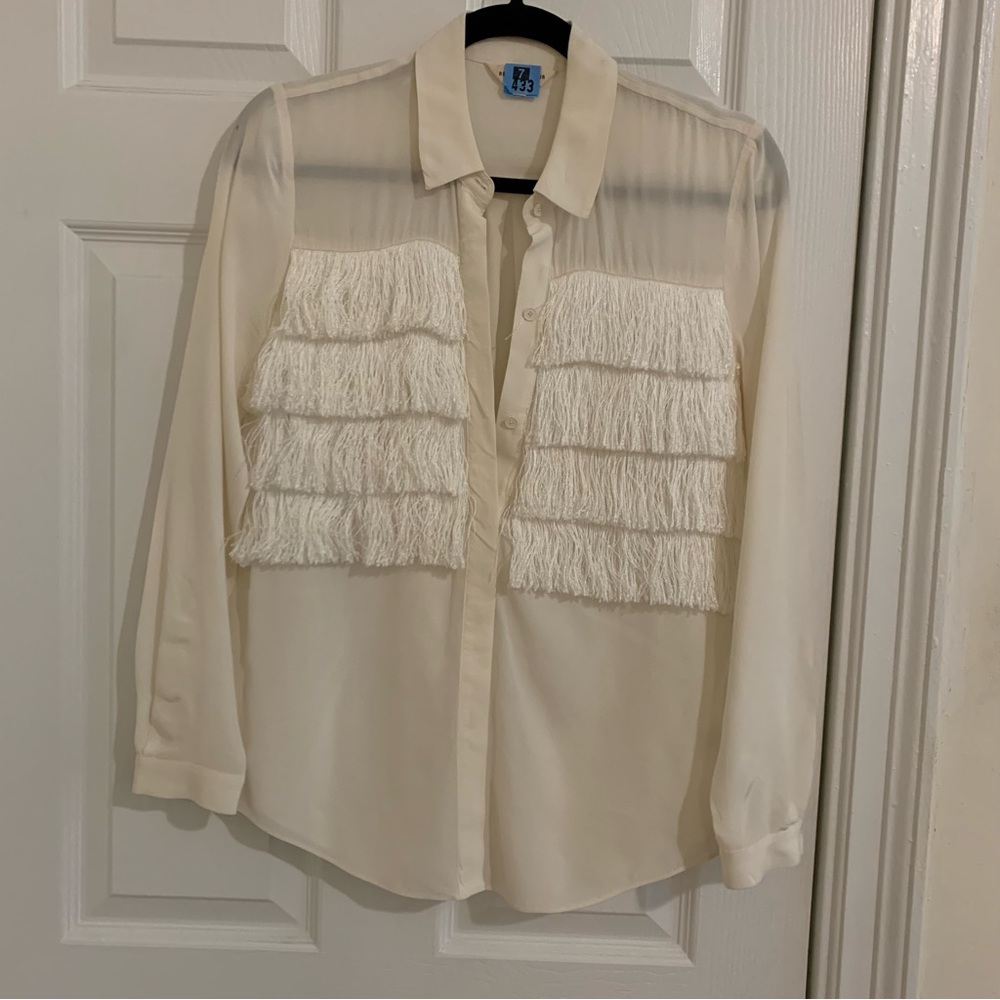Rebecca Taylor Silk Fringe Blouse